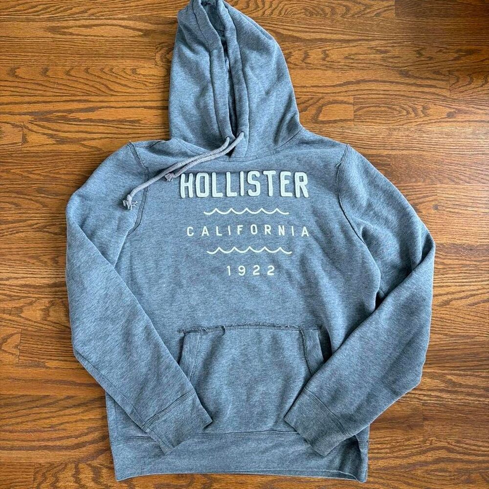 vintage y2k Gray Hollister Co. graphic hoodie size small